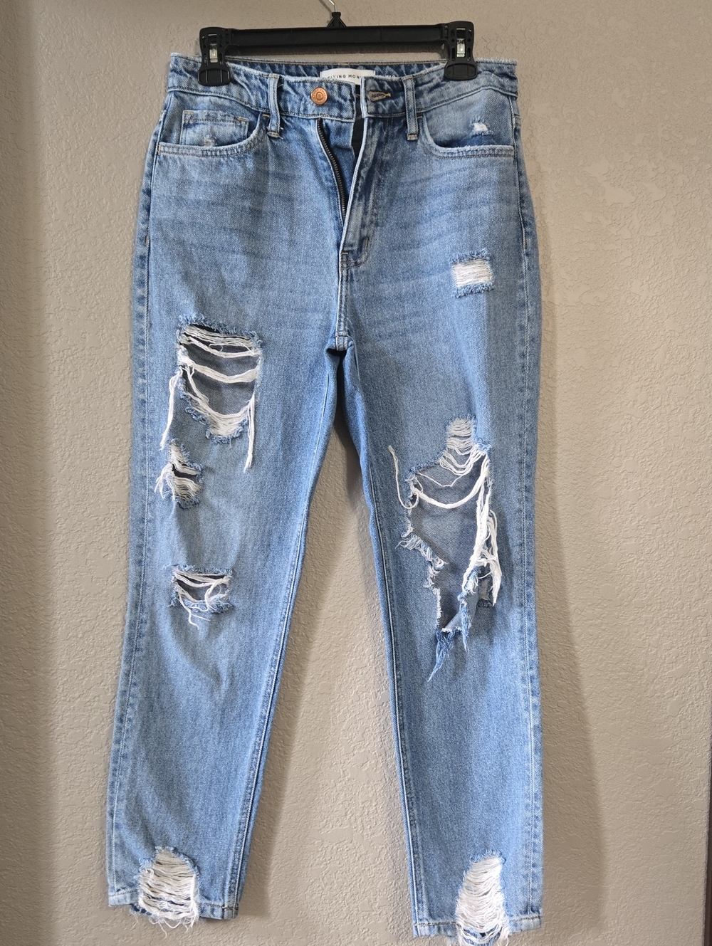Flying Monkey Light Blue Distressed Boyfriend Jeans